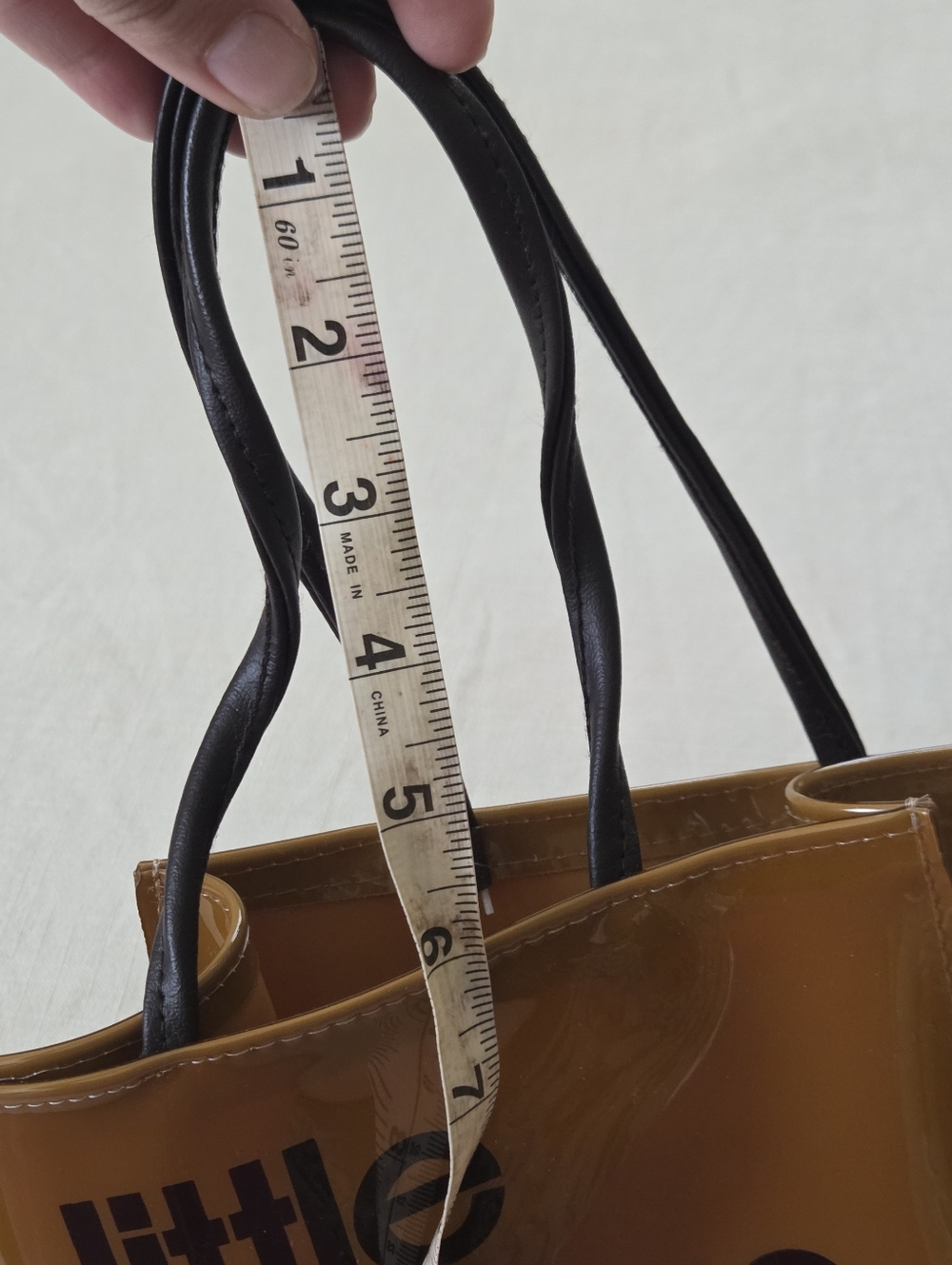 Vintage Bloomingdales Glossy Little Brown Bag Small Tote - Picture 10 of 10